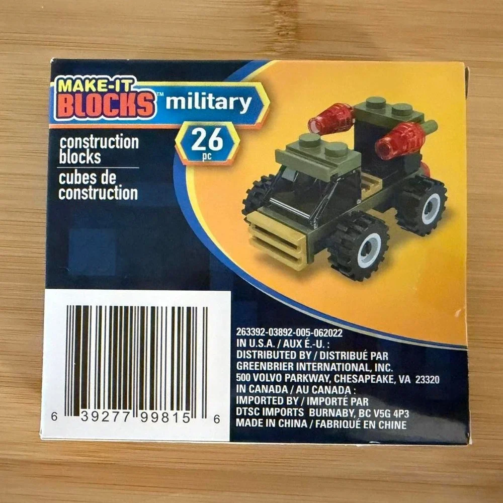 Sealed Military Make It Blocks Construction Set Brand New Construction Truck